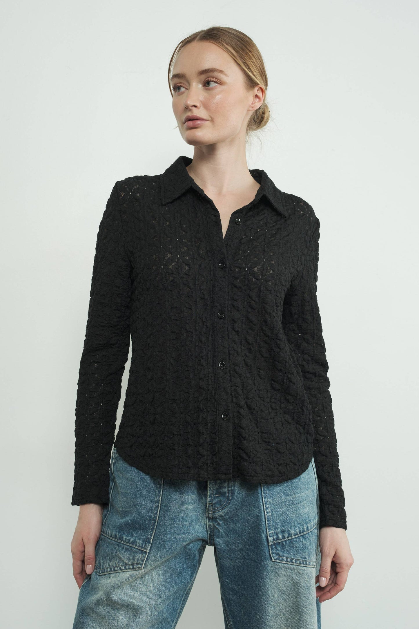 FLORAL LACE BUTTONDOWN SHIRTS