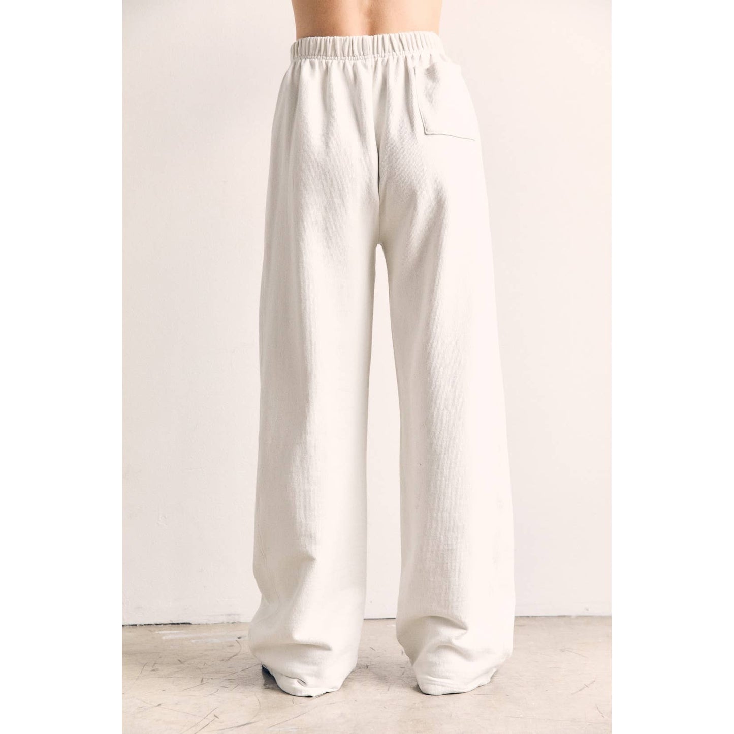 Cotton Terry Wide Pants in Tranquil Blue