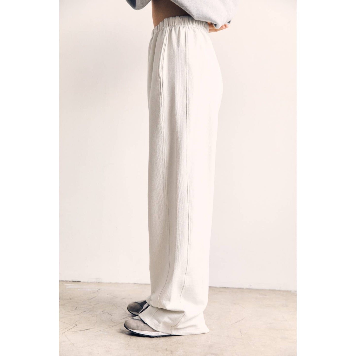 Cotton Terry Wide Pants in Tranquil Blue