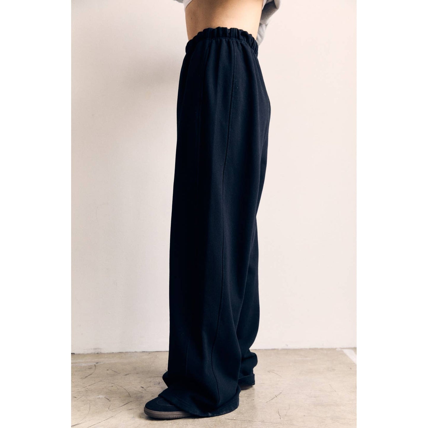 Cotton Terry Wide Pants in Tranquil Blue