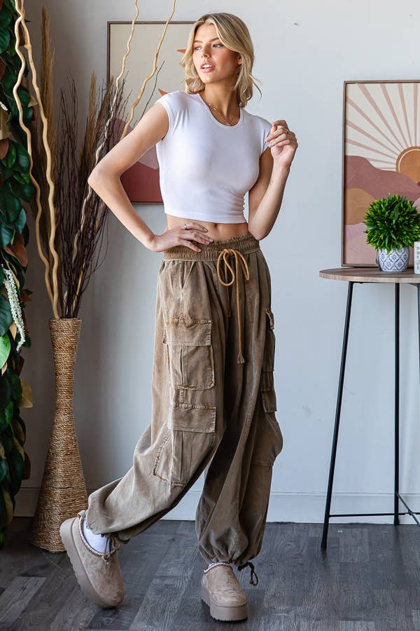 WASHED CORDUROY CARGO JOGGER - EP38897