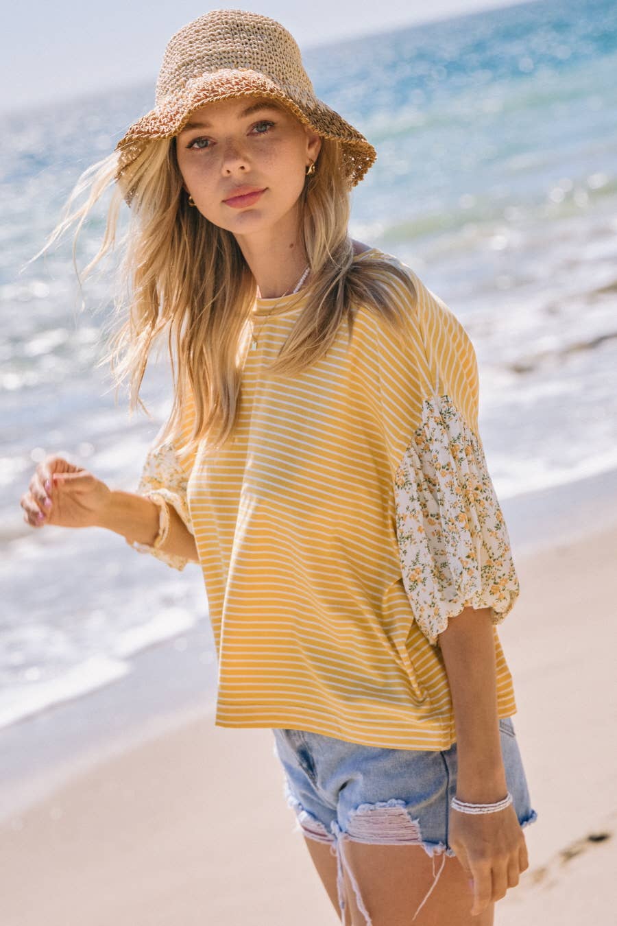 Striped Knit Pullover Top