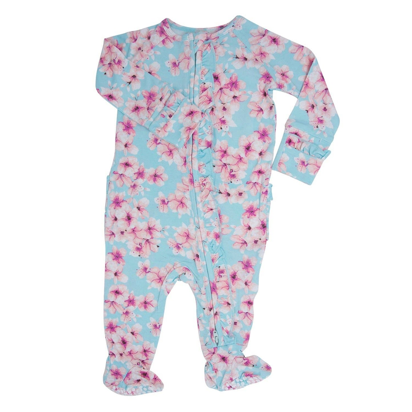 Ruffle Footie - Cherry Blossoms