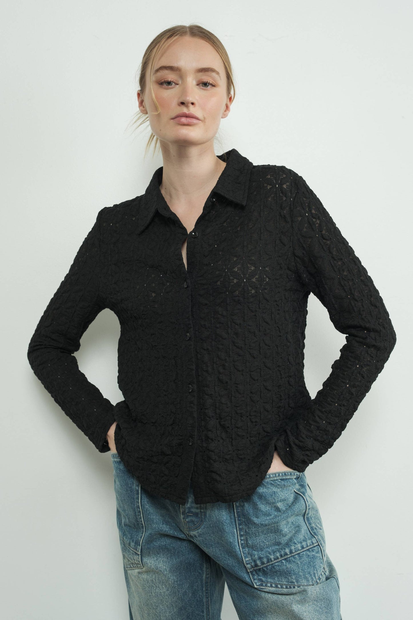 FLORAL LACE BUTTONDOWN SHIRTS