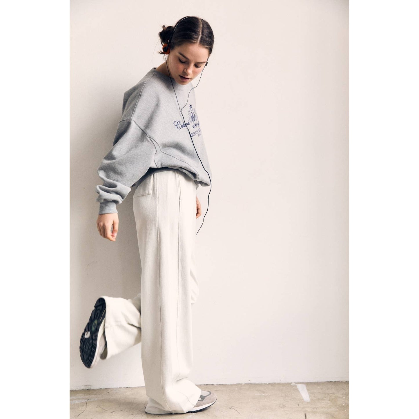 Cotton Terry Wide Pants in Tranquil Blue