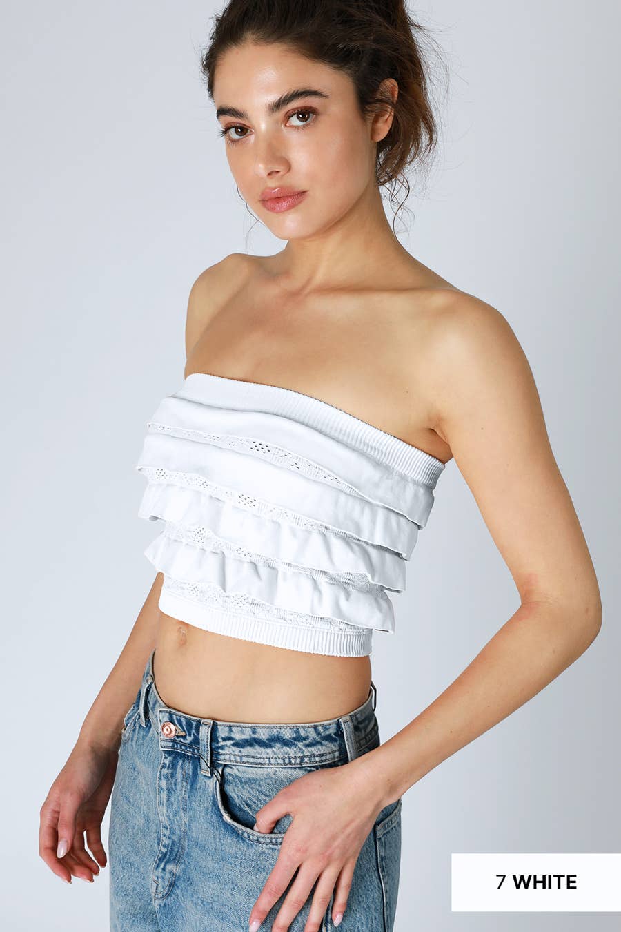 Layered Ruffle Tube Top - Nikibiki