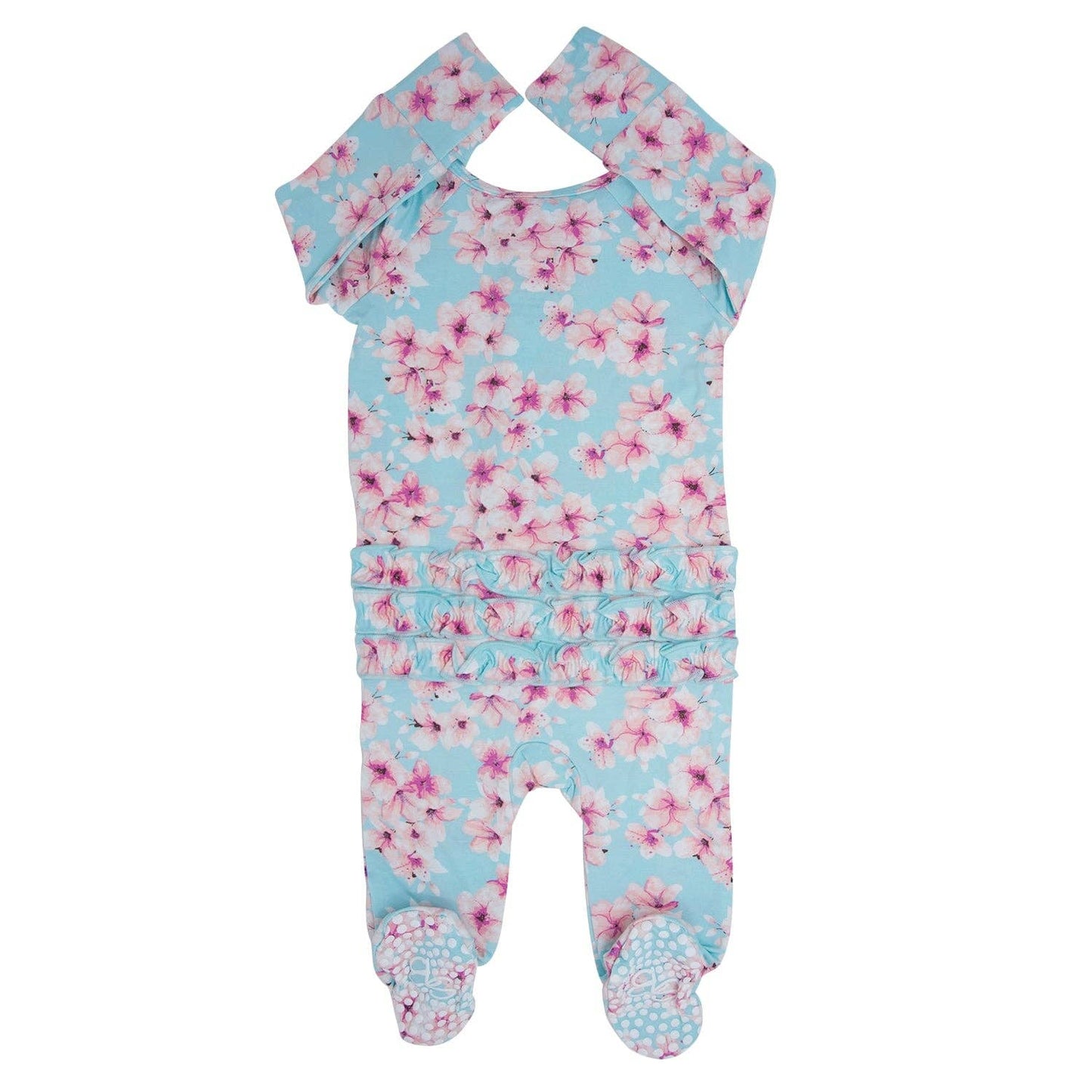 Ruffle Footie - Cherry Blossoms