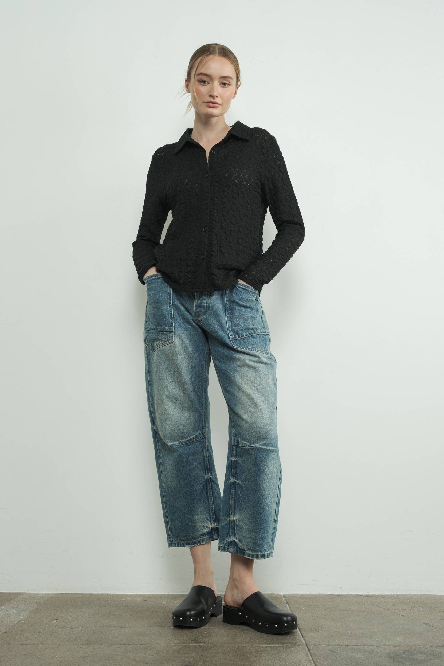 FLORAL LACE BUTTONDOWN SHIRTS