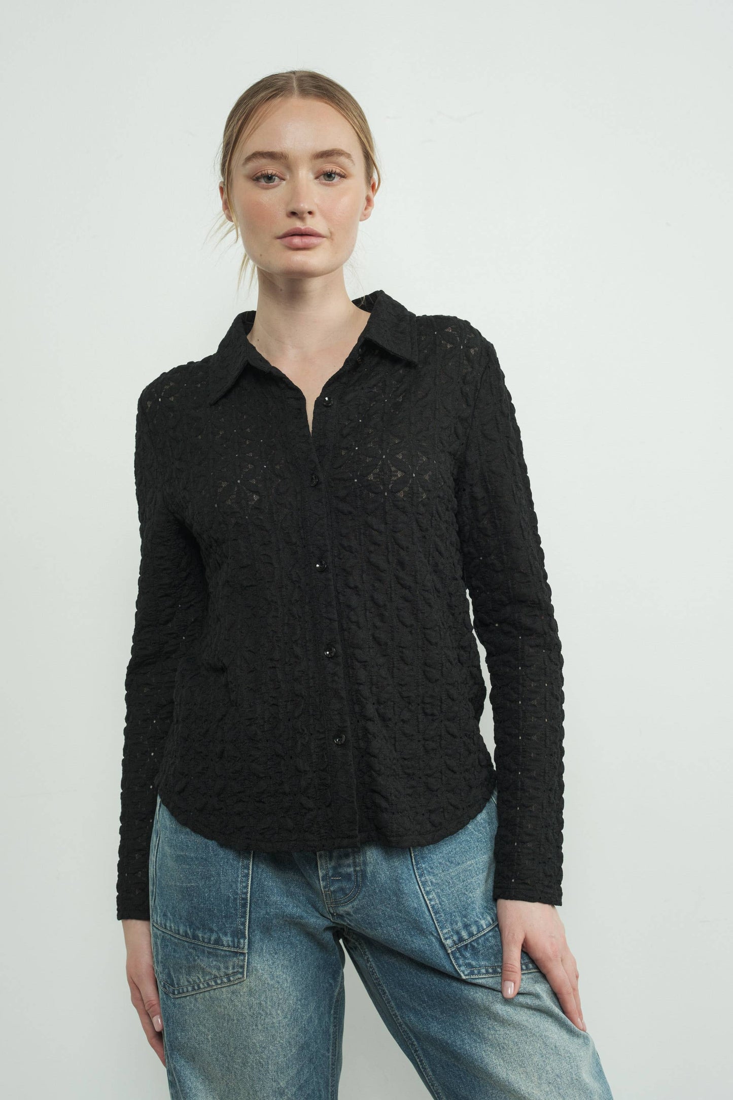 FLORAL LACE BUTTONDOWN SHIRTS