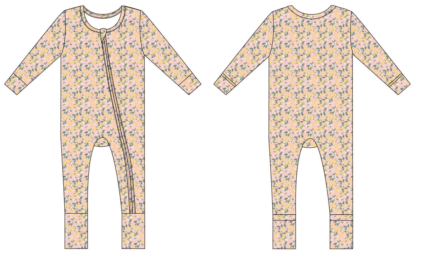 Convertible Romper - Lemons Pink