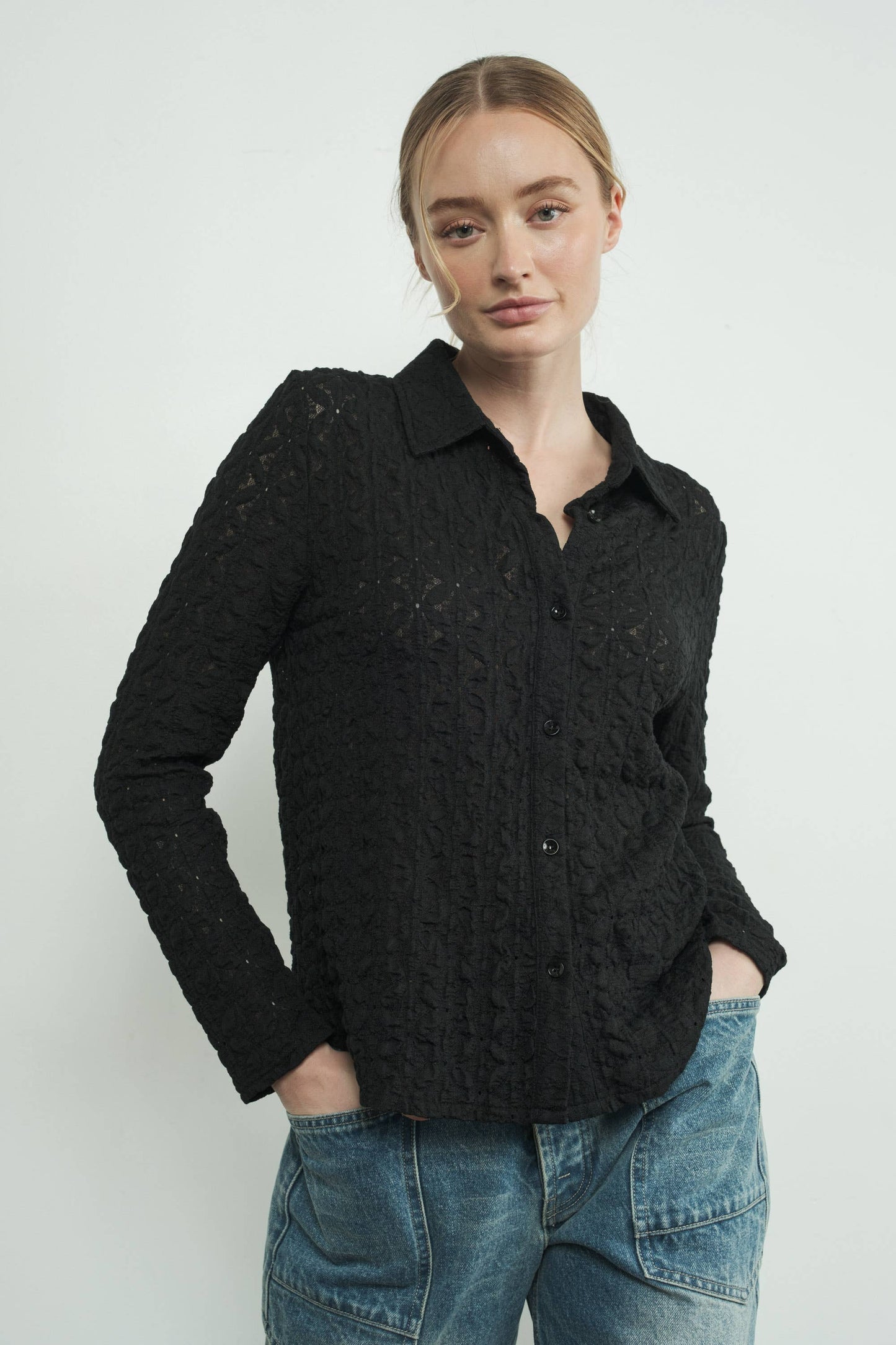 FLORAL LACE BUTTONDOWN SHIRTS