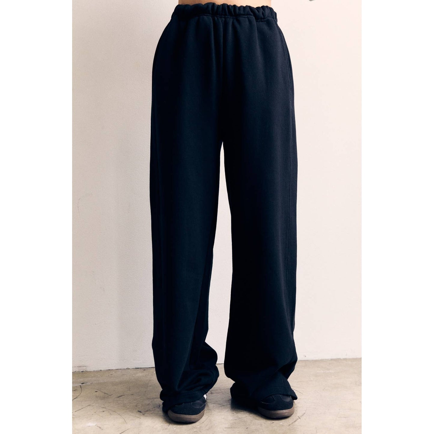 Cotton Terry Wide Pants in Tranquil Blue