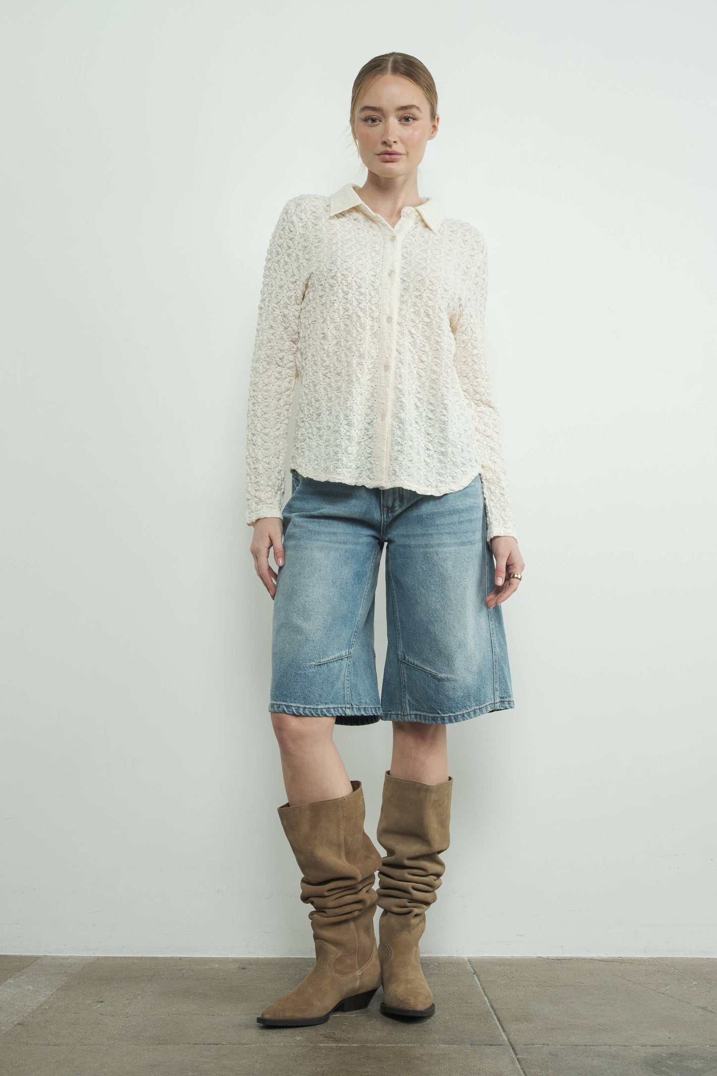 FLORAL LACE BUTTONDOWN SHIRTS