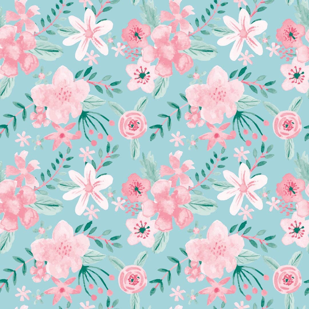 Ruffle Gown Aqua Watercolor Floral