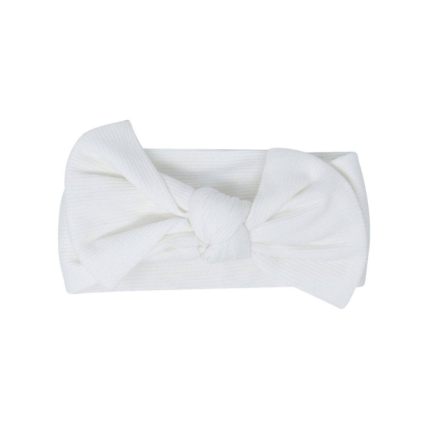Knotted Bow - Pure White Ribbed