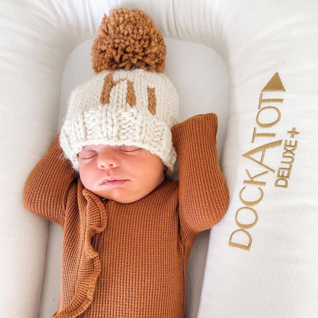 Hi. Pecan Hand Knit Beanie Hat Baby & Kids