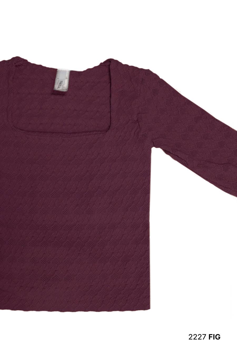 Lace Textured Square LS Top