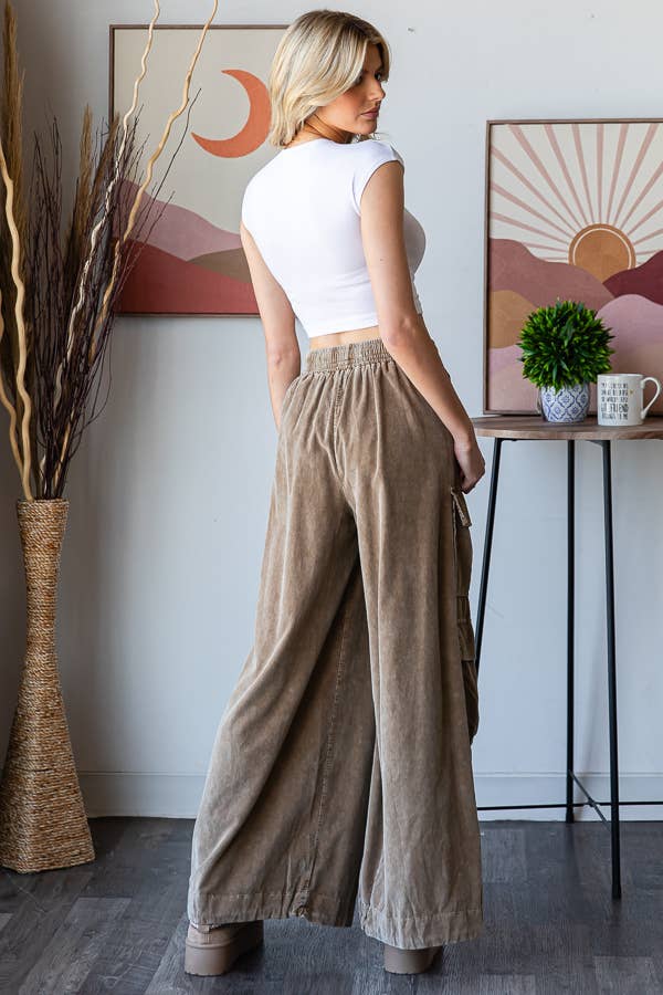 WASHED CORDUROY CARGO JOGGER - EP38897