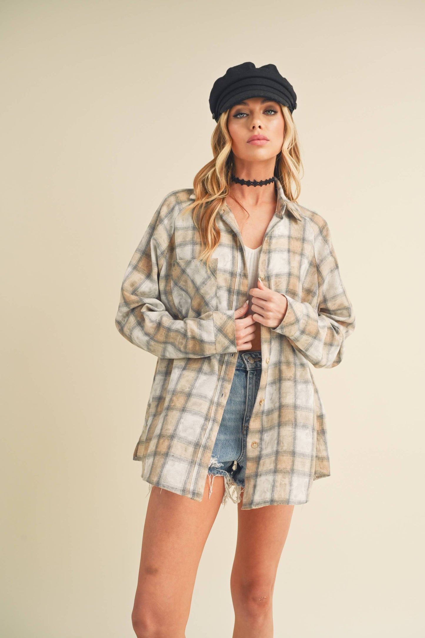 Laura Plaid Washed Flannel Button Up