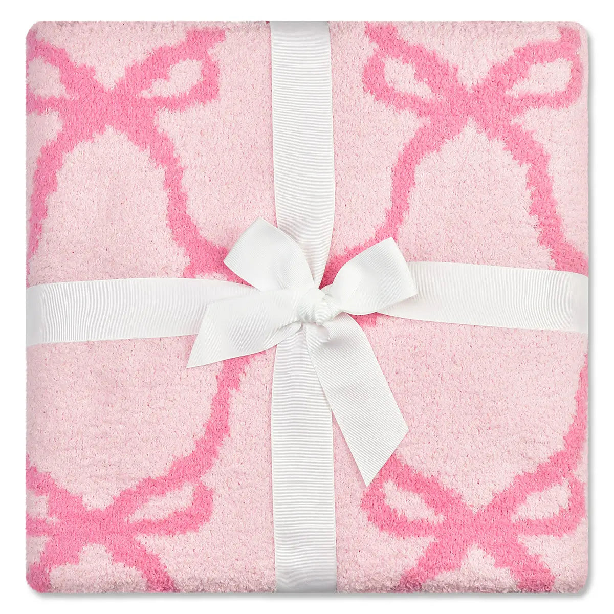 Sweet Trellis Bow Cozy Knit Blanket