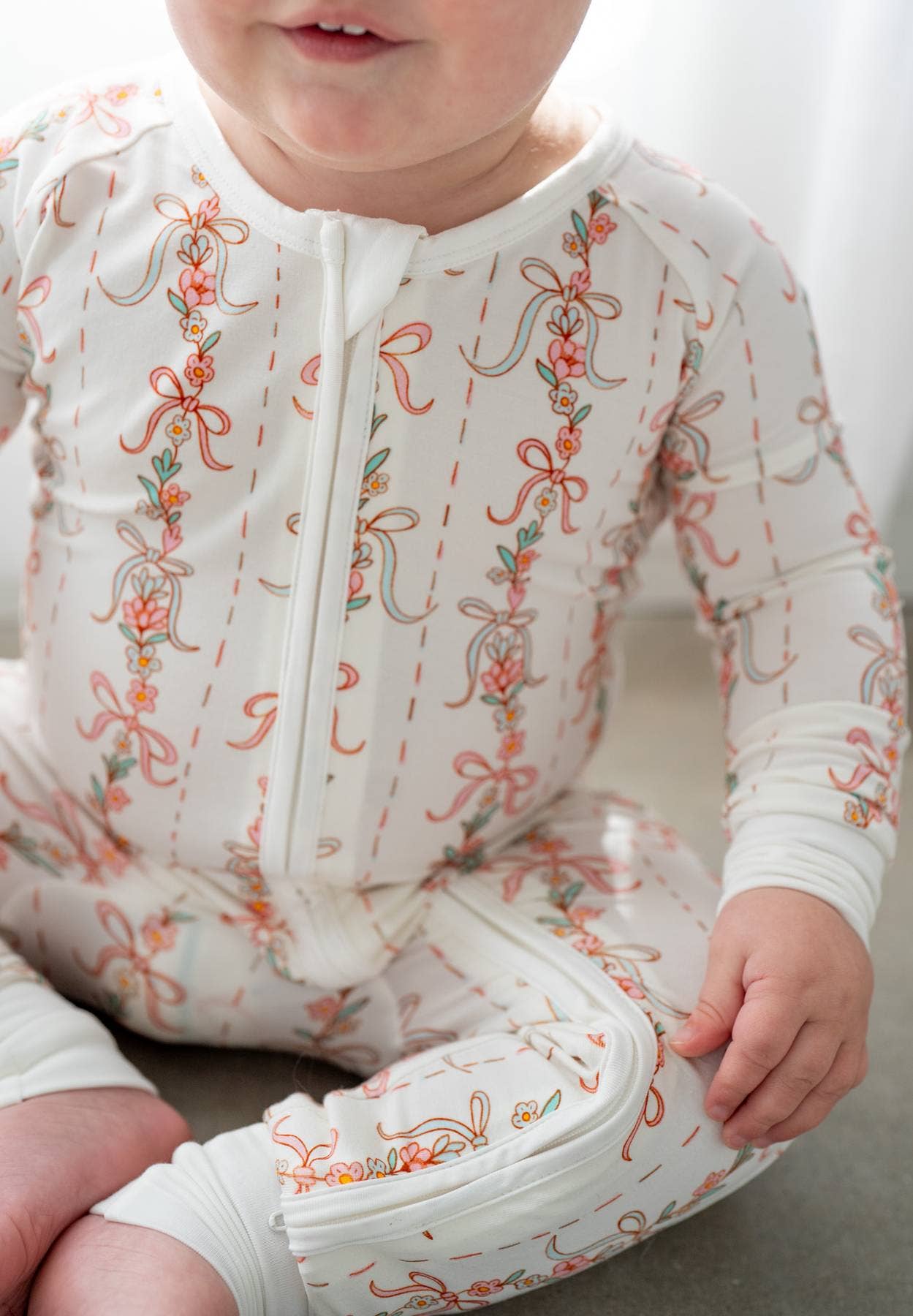 Floral Garland Zippy | Kids Convertible Zip-Up Romper PJ