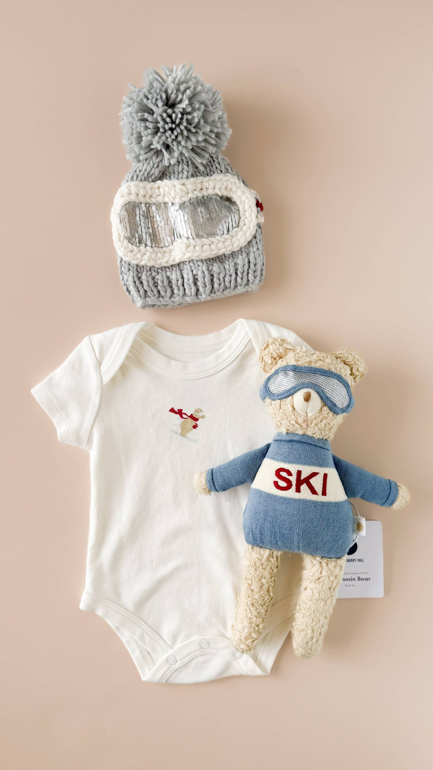 Ski Goggles Beanie, Bowie Grey Baby Kids Adult Snowboard Hat