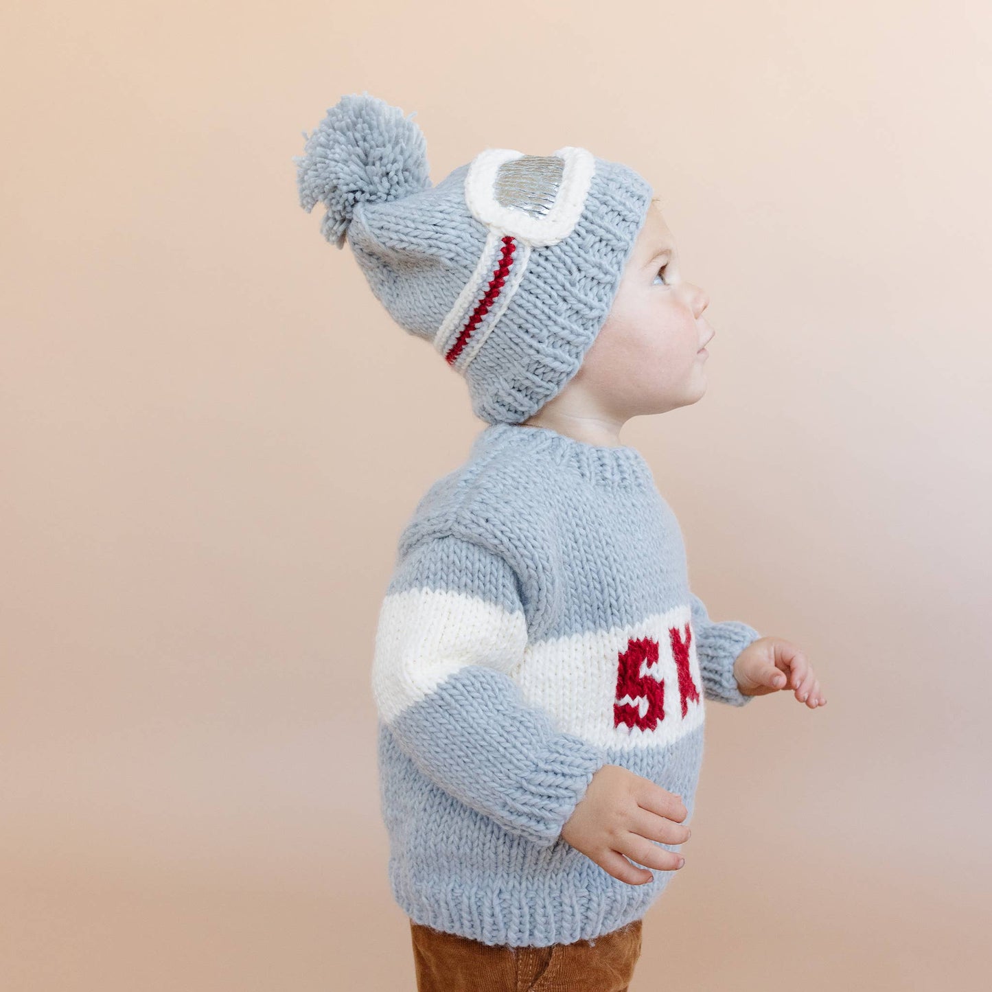Ski Goggles Beanie, Bowie Grey Baby Kids Adult Snowboard Hat