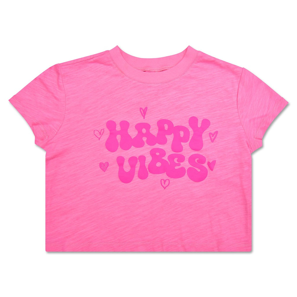 Happy Vibes Boxy Tee Shirt - Iscream