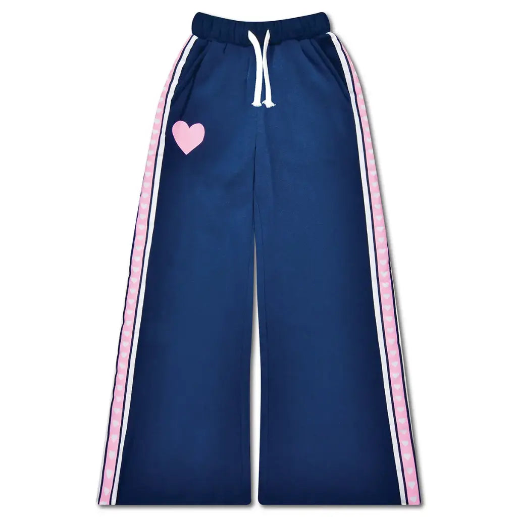 Loved Navy Blue Wide Leg Sweatpants - Iscream