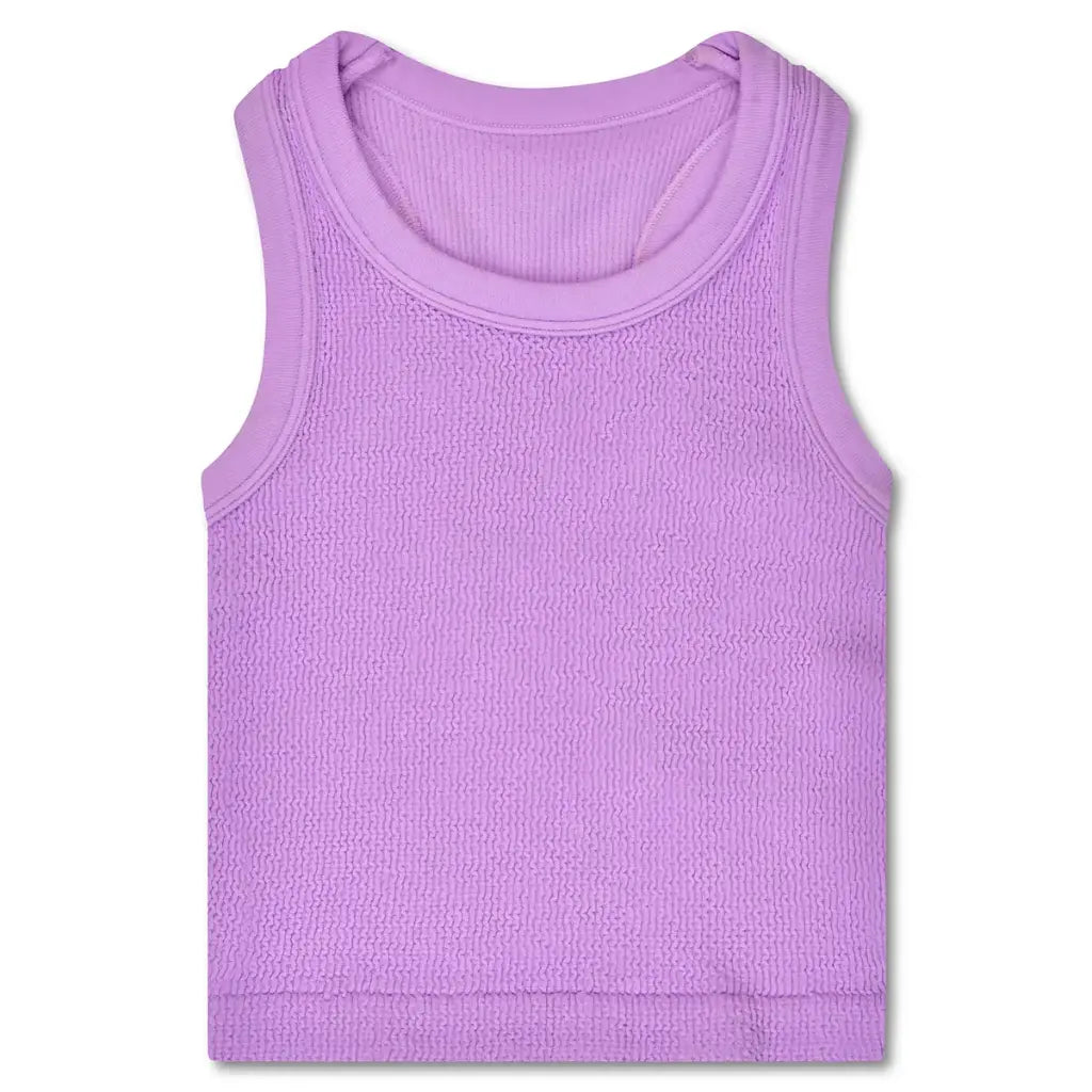Lavender Smocked Racerback Tank - Iscream