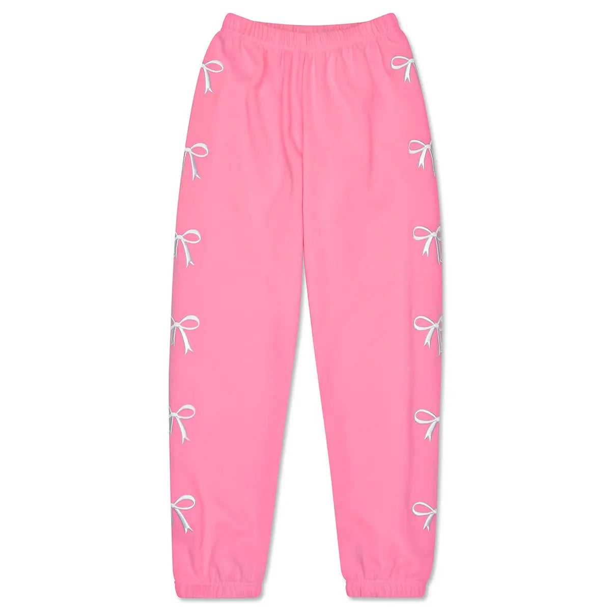 Embroidered Bows Sweatpants - Iscream