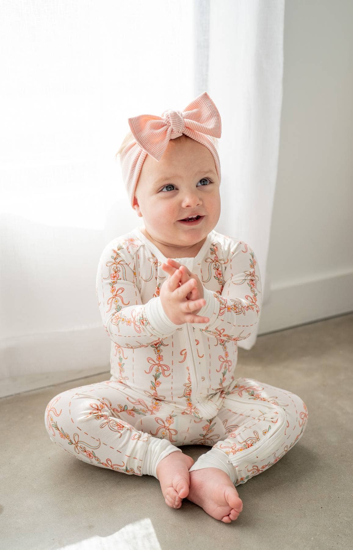 Floral Garland Zippy | Kids Convertible Zip-Up Romper PJ