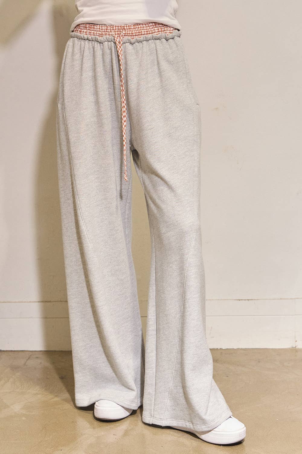 Check Contrast Waist Band Terry Boxer Sweatpants