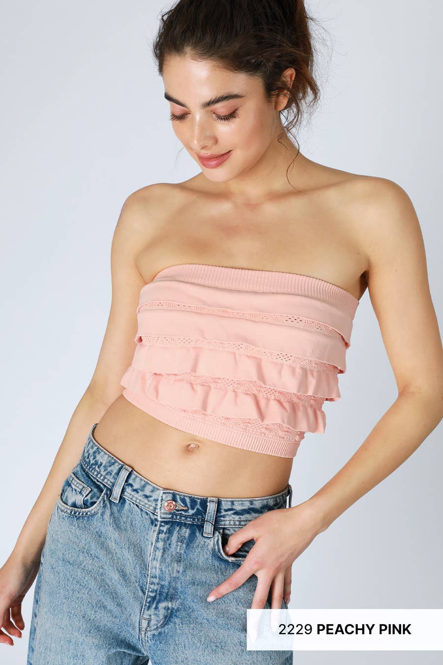 Layered Ruffle Tube Top - Nikibiki