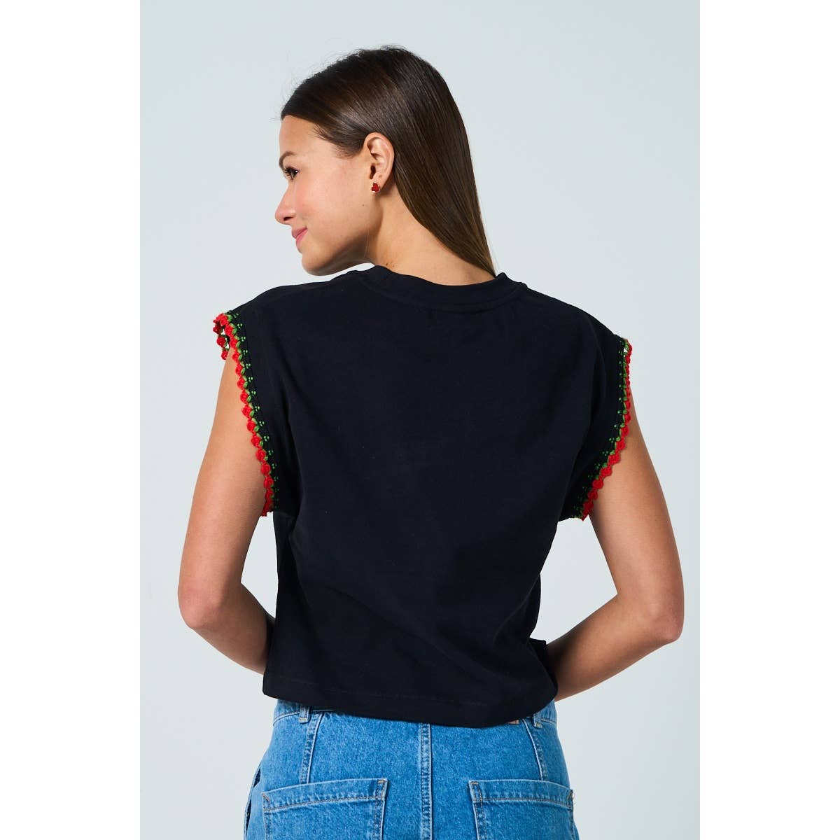 Floral Trim Summer Sweatshirt
