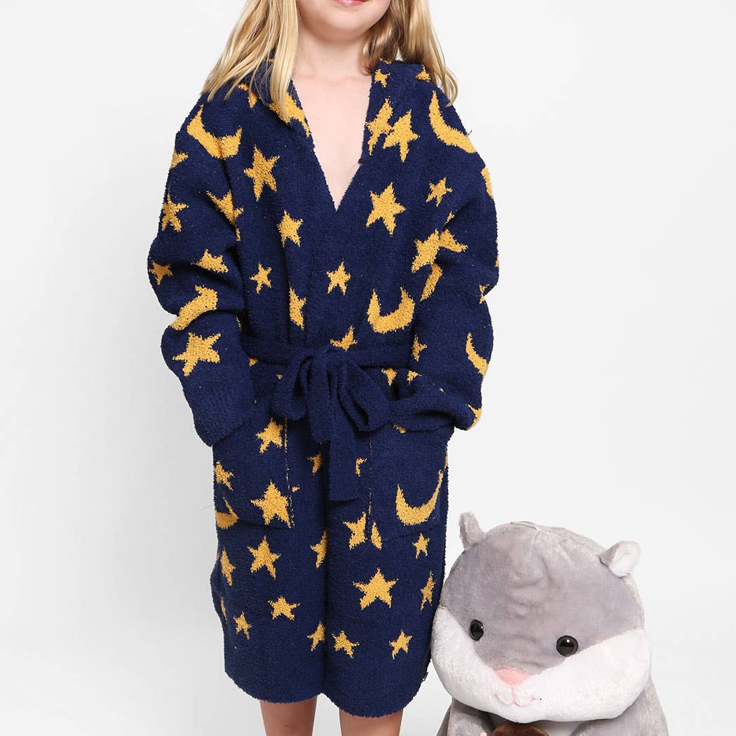Children's Multi Print Luxury Soft Hooded Robe