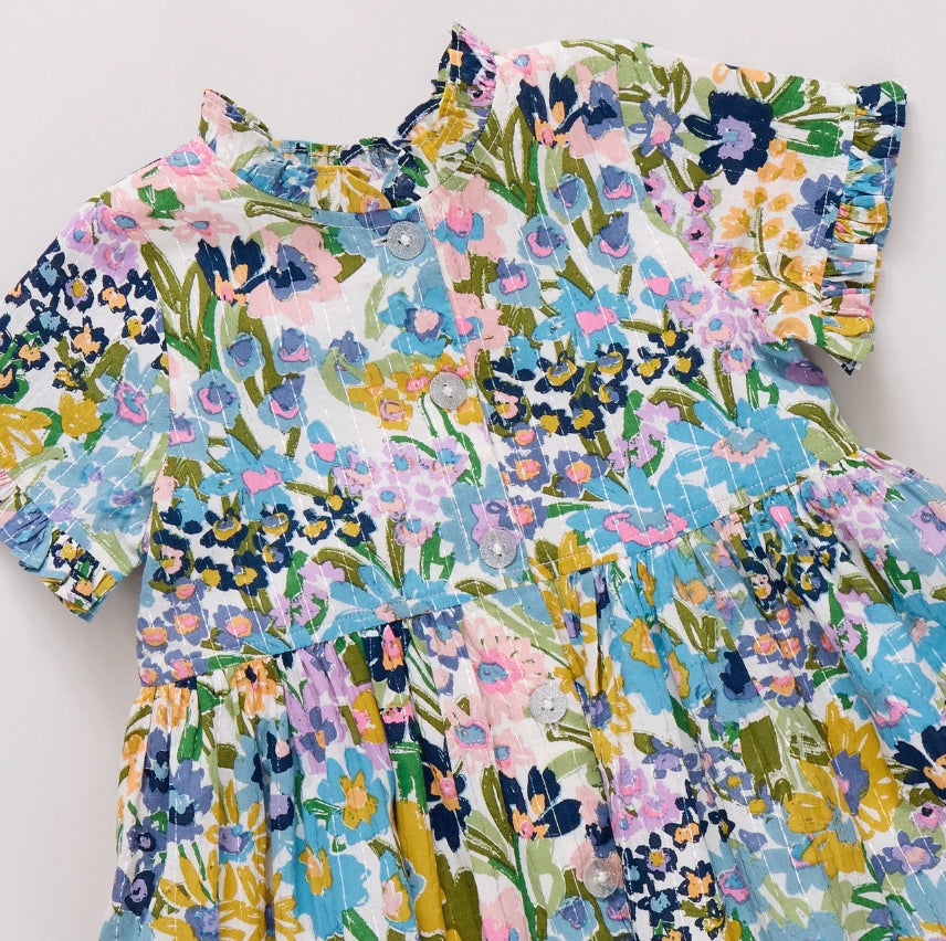 Pink Chicken - Little Girls Autumn Dress