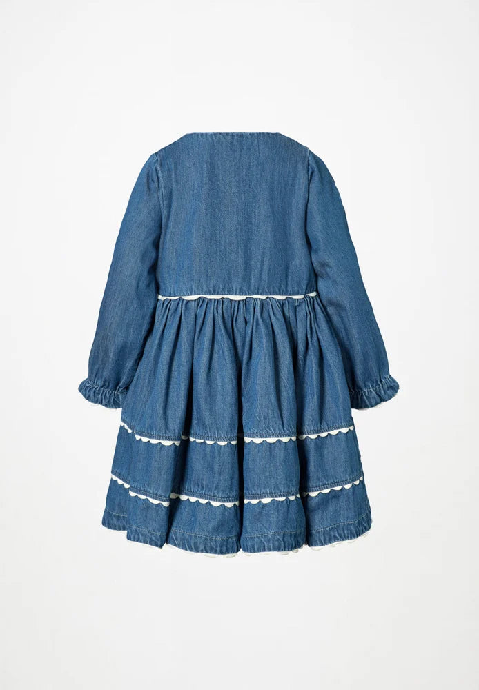 Charlotte Dress in Mid Blue Wash - Molo