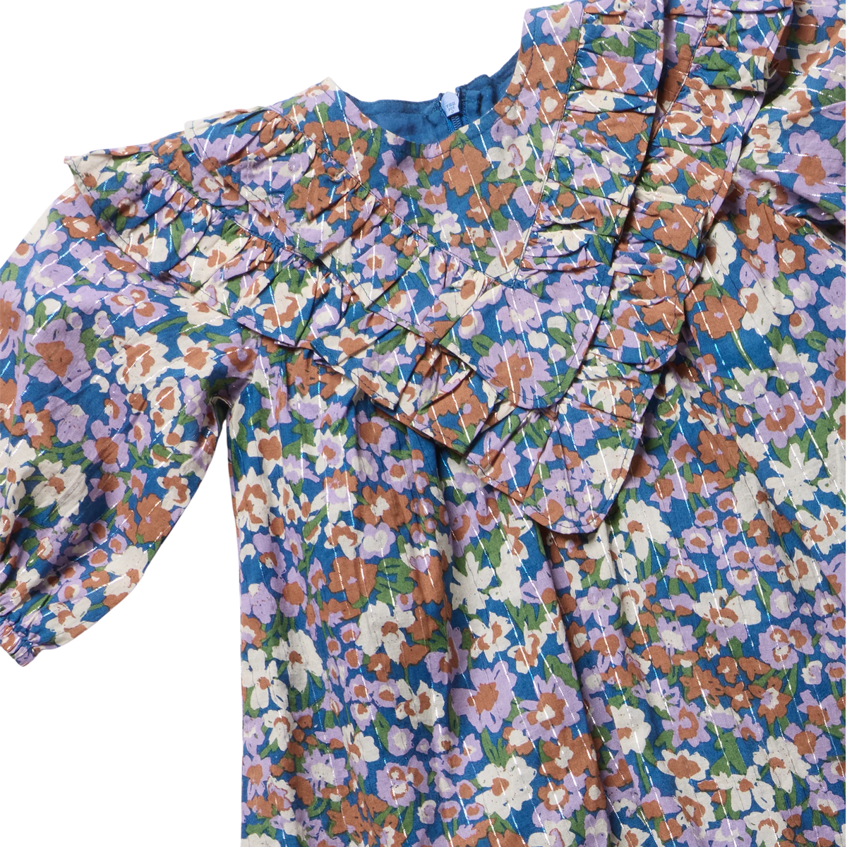 Everly Dress in True Blue Sketched Floral | Pink Chicken