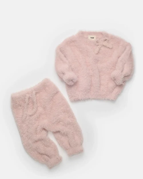 Furry Boxy Bow Baby & Toddler Sweater | 7AM Enfant