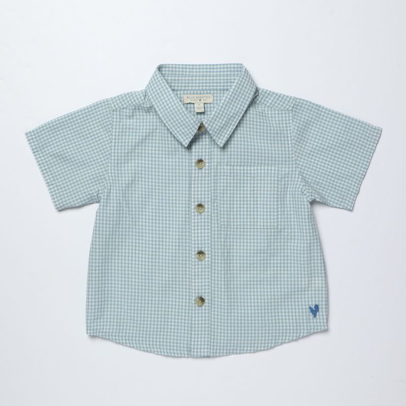 Pink Chicken - Boys Jack Shirt in Gingham Blue