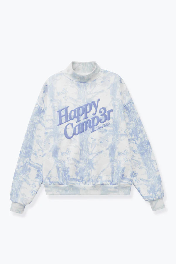 Soft Blue Camo Mockneck Sweatshirt - Happy Camp3r