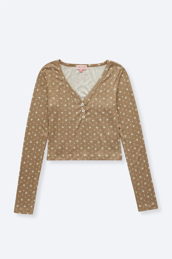 Cinnamon Petals Emma Lounge Henley - Happy Camp3r