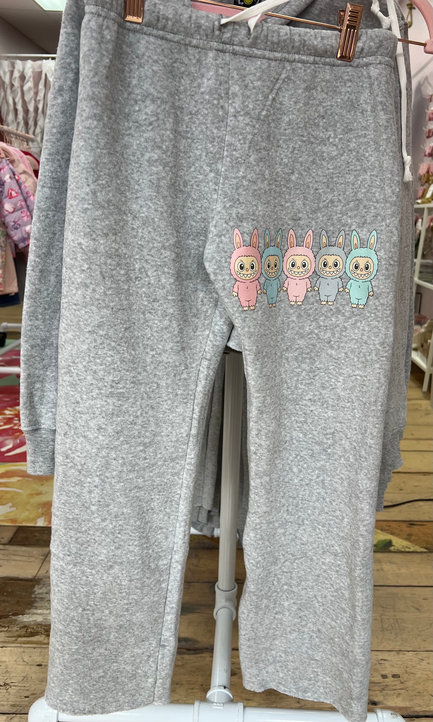 Grey Sweatpants w/Labubu by Love Junkie