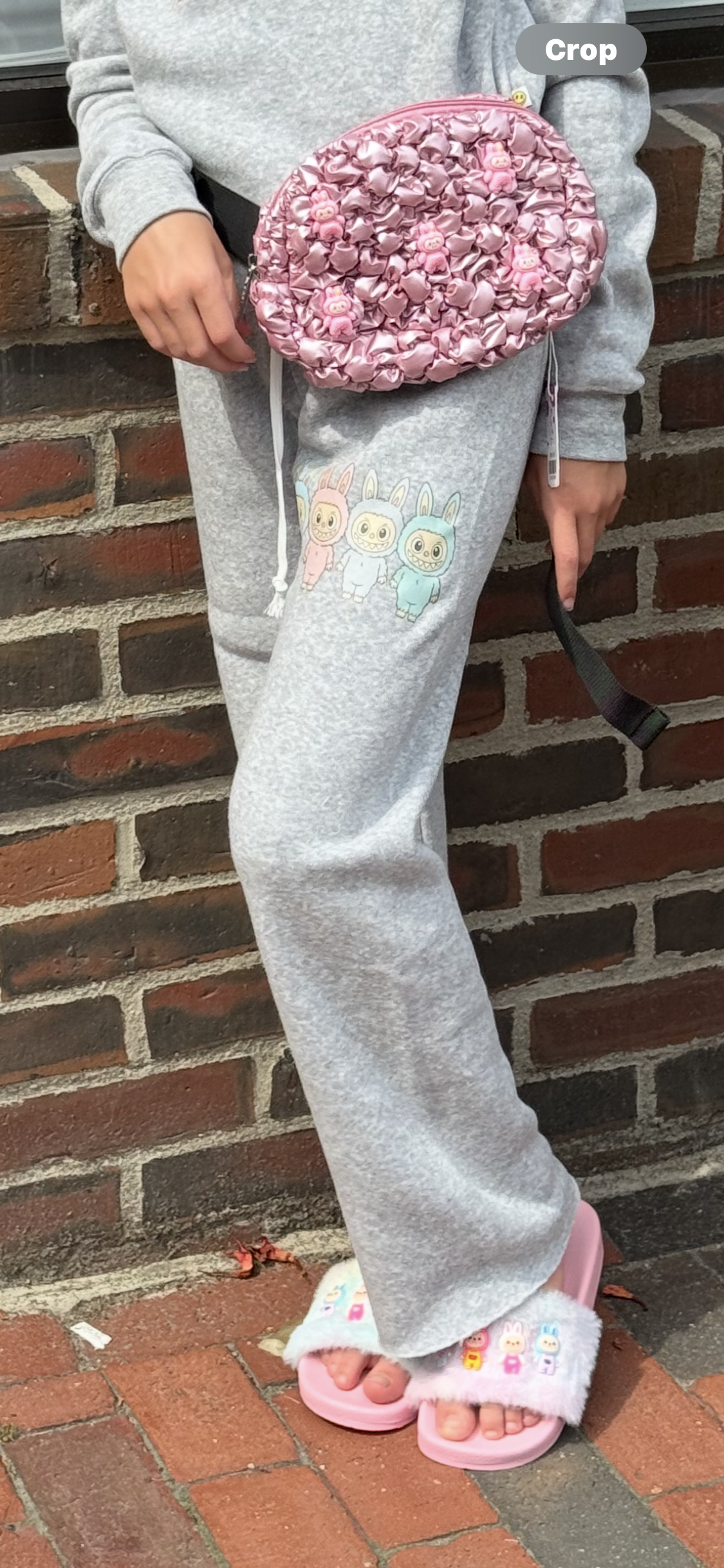 Grey Sweatpants w/Labubu by Love Junkie