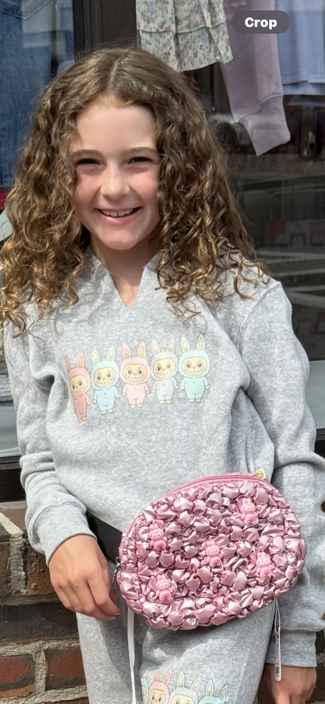 Grey Pullover Sweatshirt w/Labubu by Love Junkie