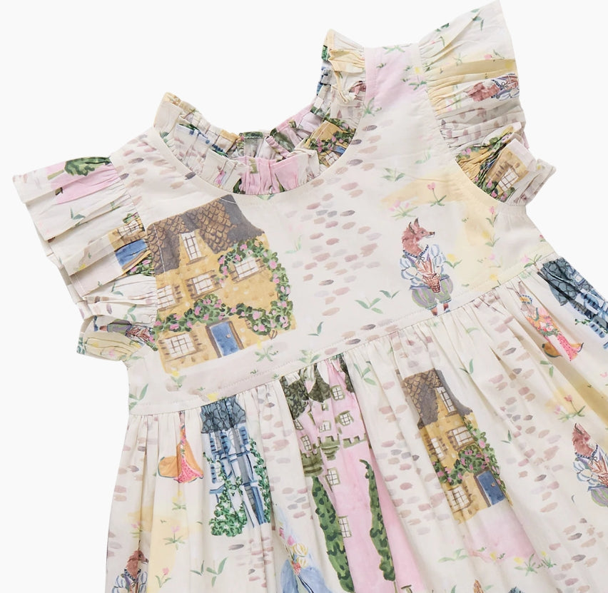 Pink Chicken - Baby Girl Jennifer Dress - Whimsical Castle