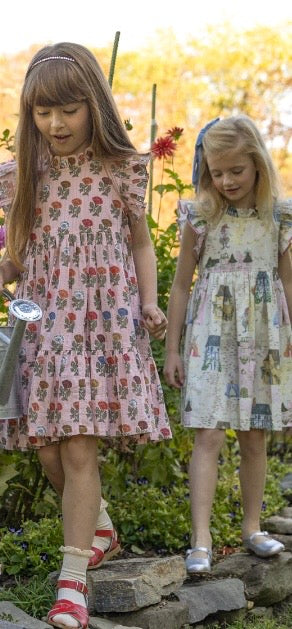 Pink Chicken - Girls Jennifer Dress - Whimsical Castle