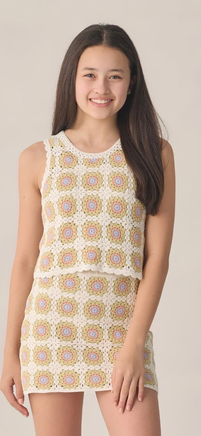 Rylee & Cru - Crochet Citron Daisy Tank Set