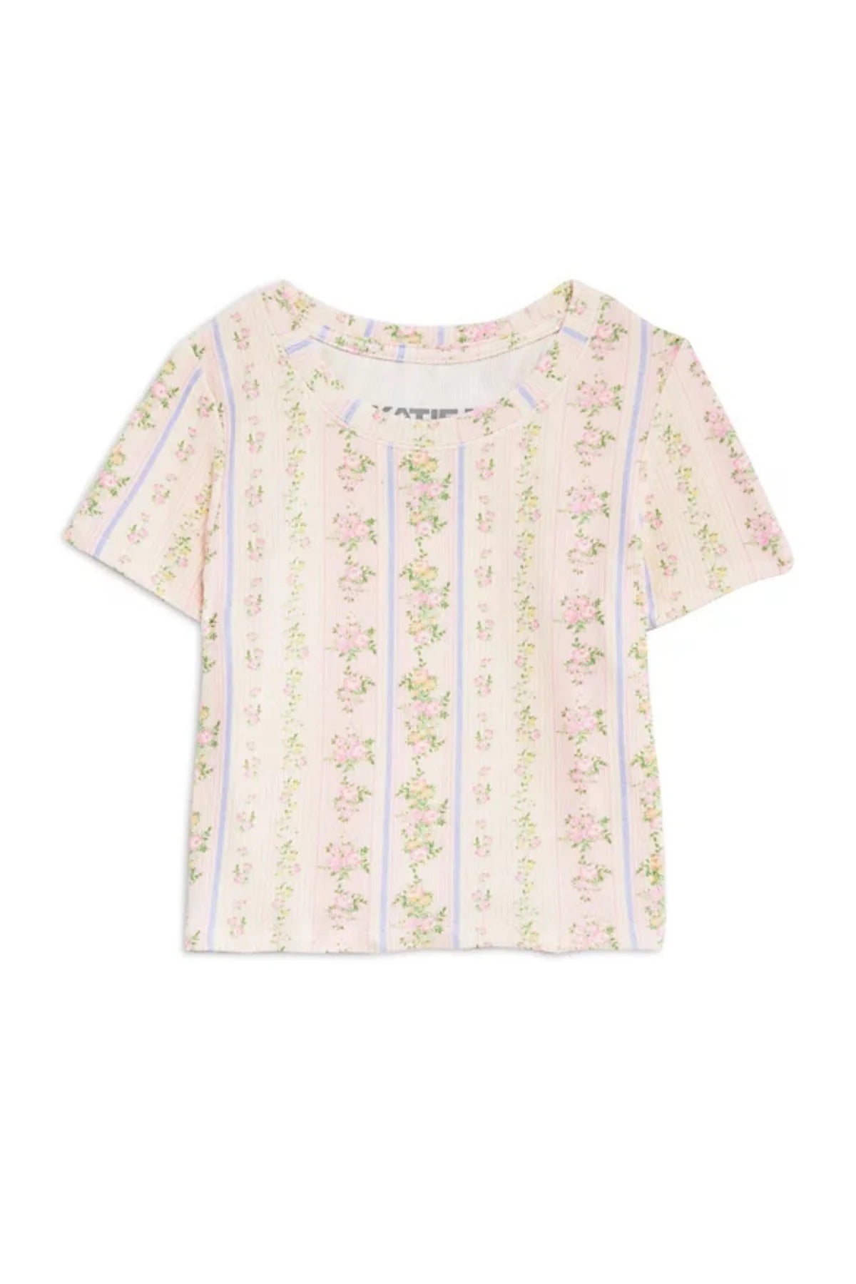 Livi Tee in Shabby Floral Strip - KatieJ NYC